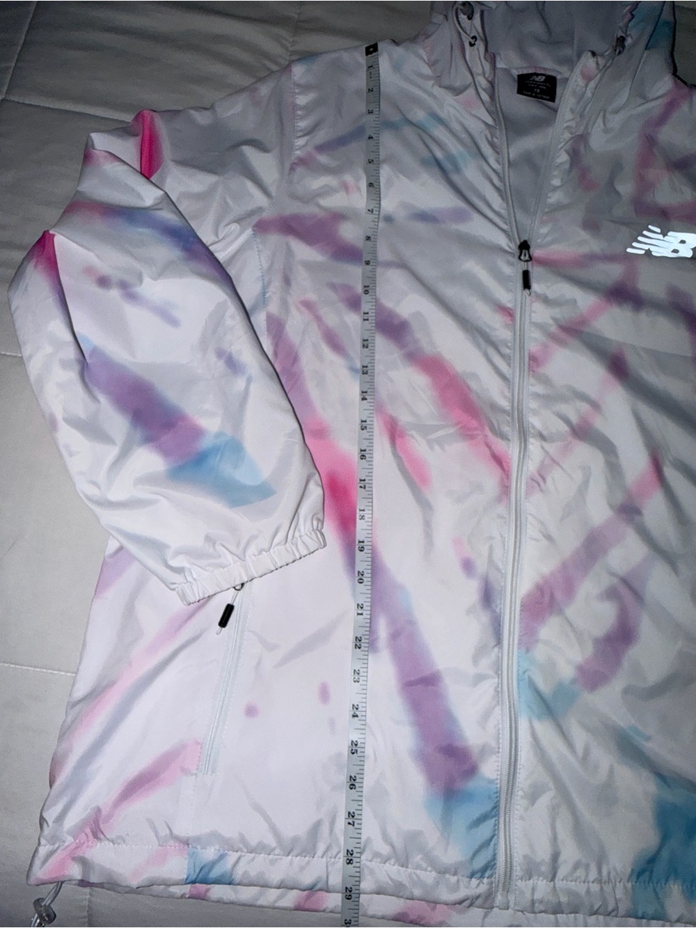 New Balance White & Pastel Hooded Jacket - 2X - Picture 3 of 9